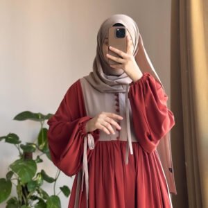 Lihan Whisper Burqa (Deep Rust Red)